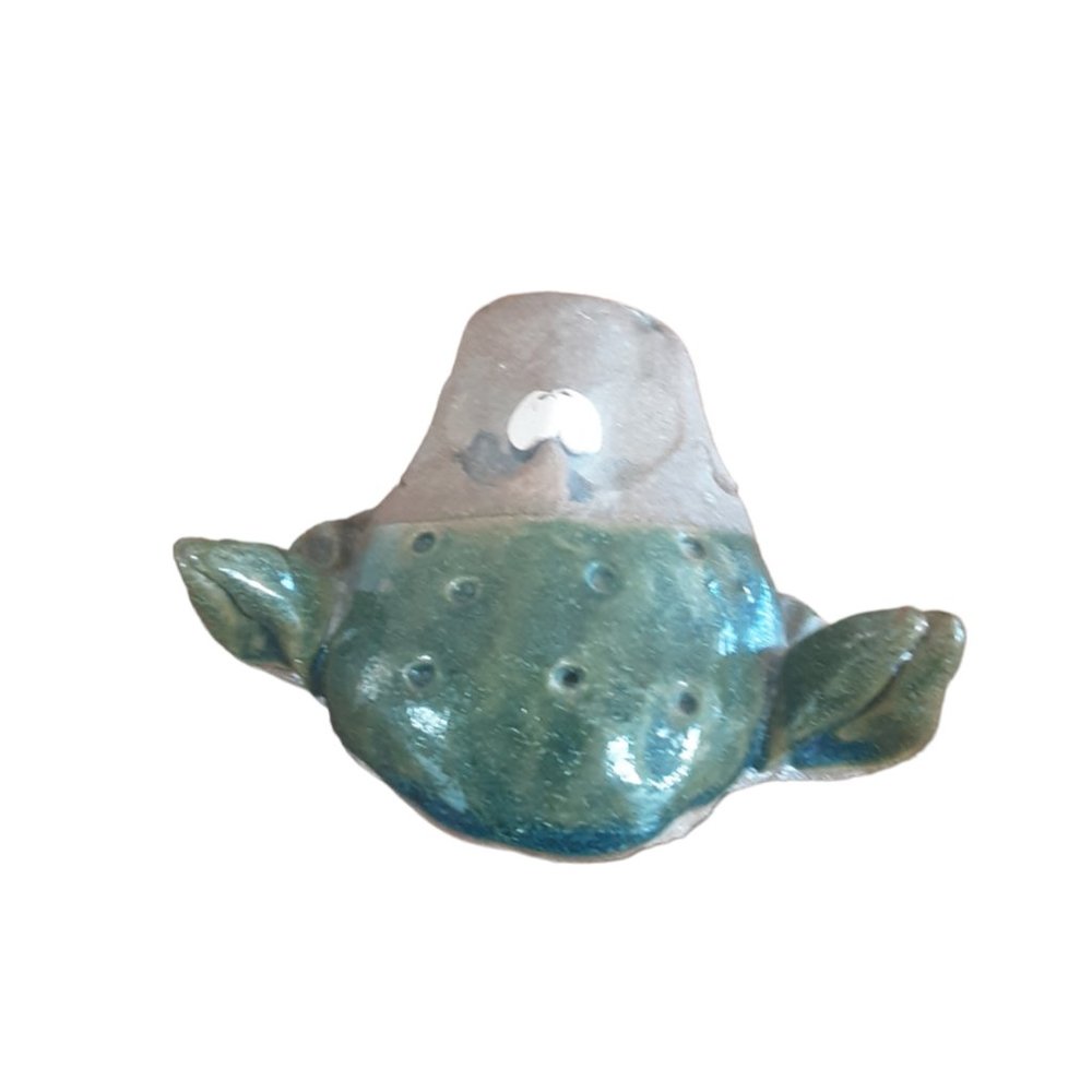 Handmade Studio Pottery Clay Toad Frog. Signed. Garden Art - Picture 5 of 6